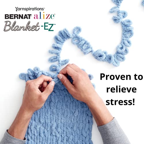 Bernat Alize Blanket-Ez Super Soft Looped Yarn For Beginners, Hand Knitting- No Needles Or Hooks Needed, Bright Blue #TOP4