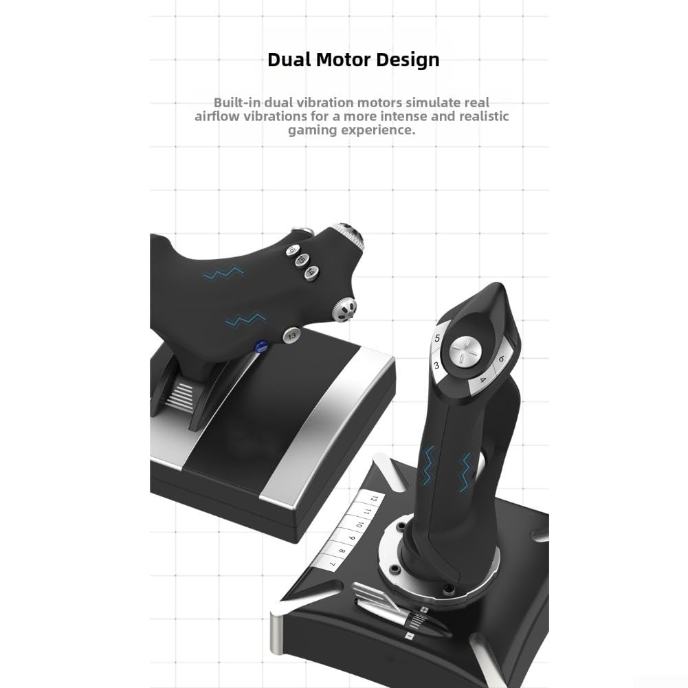 Mango de controlador de vuelo simulado para PC, para PS4, para Xbox y Win10, joystick ergonómico ABS para juegos con palancas intuitivas para simulación de vuelo, diseño compacto para el hogar