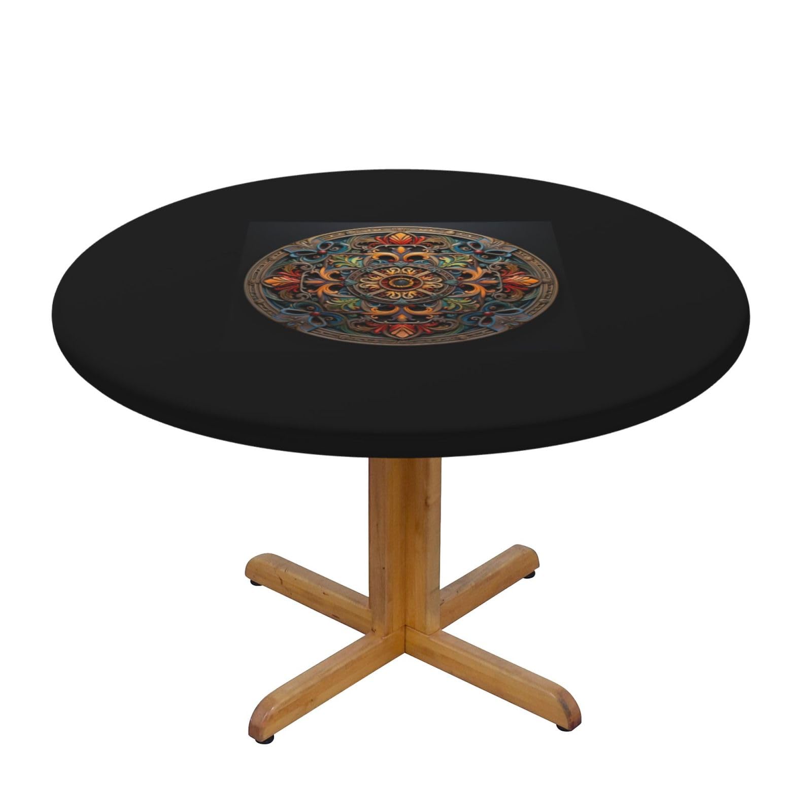 Nappe ronde médaillon extérieur et intérieur pour table de jardin