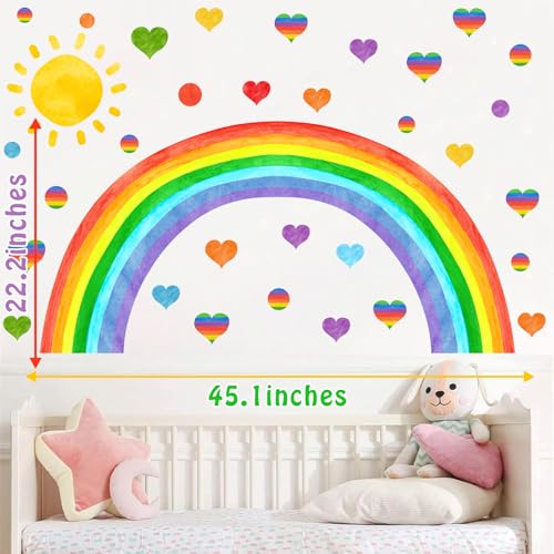Vinilo decorativo arcoíris grande para pared 36x16 pulg miniatura 7