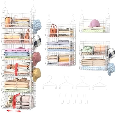 6 Tier Extra Large Hanging Closet Organizer, Closet Storage Hangi...