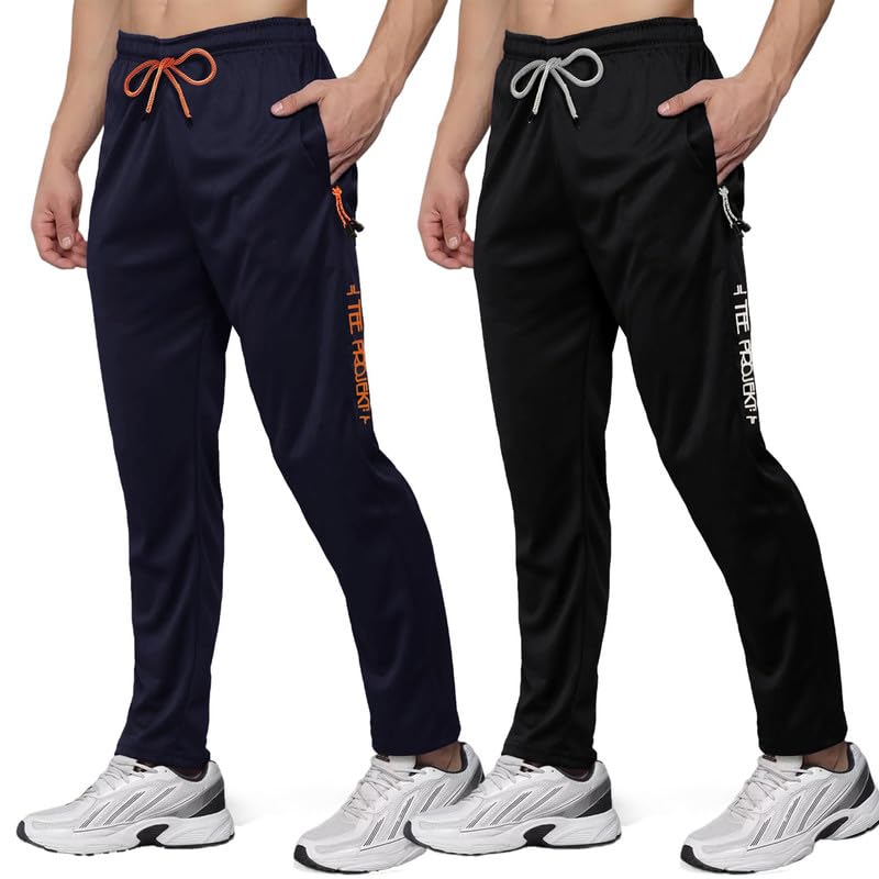 Image of Pinkmint Men's Combo Casual Trousers l Stylish Side Pocket with Zip l Lightweight & Comfortable Troser Pant for Summer (Pack of 2)