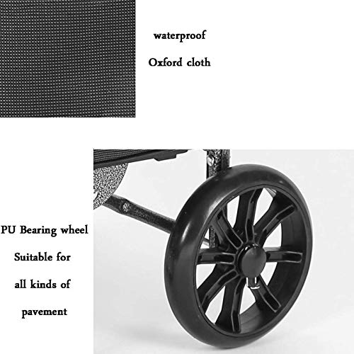 AYCPG Leichtes, zusammenklappbares Wagen, Koffer, 2 Räder, aus PU-Kunststoff, ergonomischer Griff, faltbar, Oxford-Stoff… – Bild 6