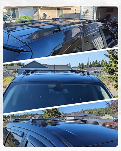 EZREXPM Cross Bars Roof Rack Fit for 2014-2024 Subaru Forester / 2013-2024 XV Crosstrek / 2012-2019 Impreza / 2022-2024 Outback Wilderness Cargo Carrier with Raised Side Rails