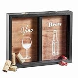 FASHIONCRAFT 82494 Wine Cork and Beer Cap Holder, Shadow Box, Beer Cap Storage, Wine Cork Storage,...