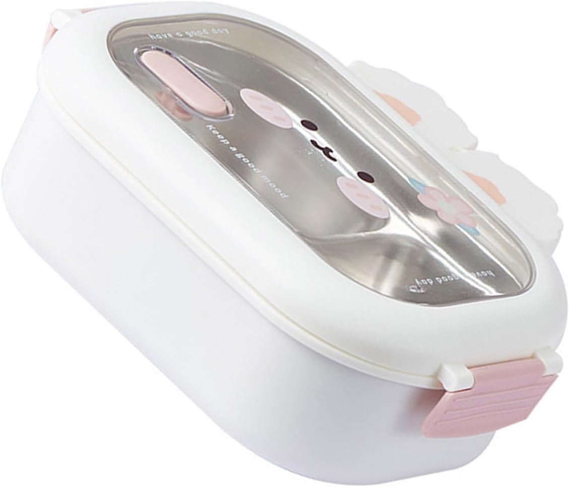 User Friendly Box With Rabbits Insulated Food Carriers For Kids Delicate Rabbits Pattern Stainless Steel Food Box