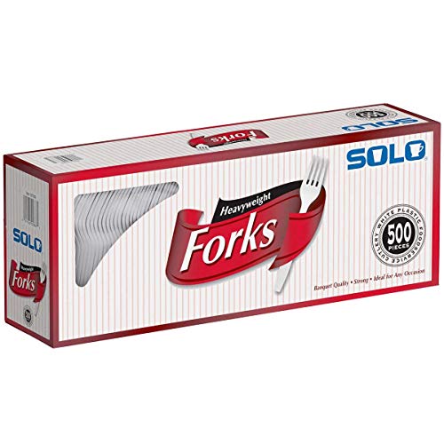Heavyweight Plastic Cutlery Forks White 6.41 in 500/Carton Sold as 1 Carton