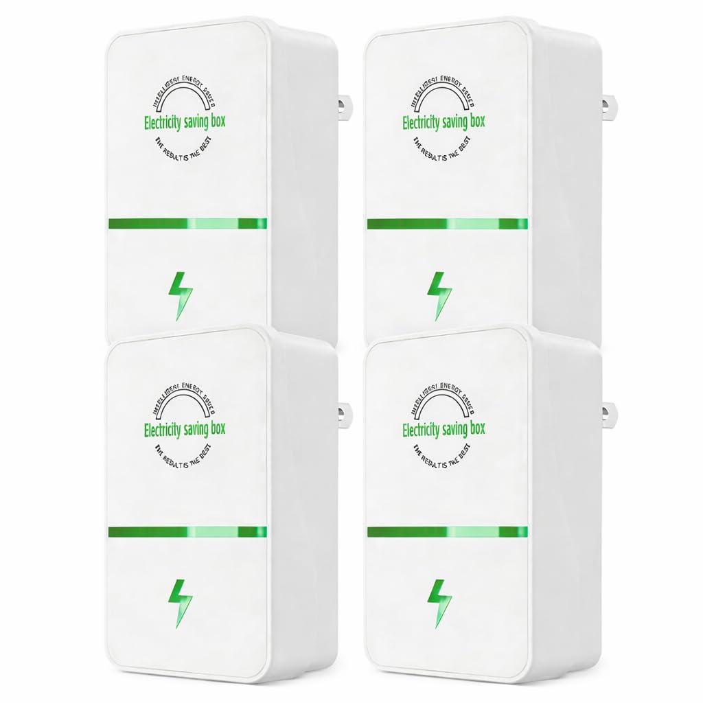 Electricity Saver Plug, Energy Saving Device for Home, Plug-in Power Saver, Voltage Stabilizer for Household Appliances, Easy to Use (4PCS)