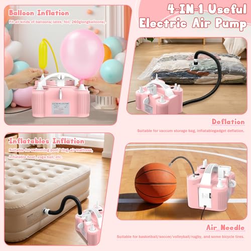 Image of ID IDAODAN 4-in-1 Electric Balloon Pump with Triple Nozzles, Dual Motor Balloon Inflator & Deflator for Latex, Foil & 260Q Balloons