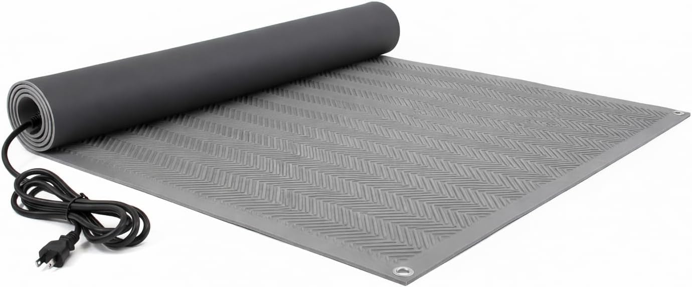 RHS Electric Heated Snow Melting Walkway Mat – Commercial Grade Herringbone Pattern for Sidewalks & Entrances – Prevents Ice Formation – Melts 2" Snow/Hour (30-inches x 10-feet)