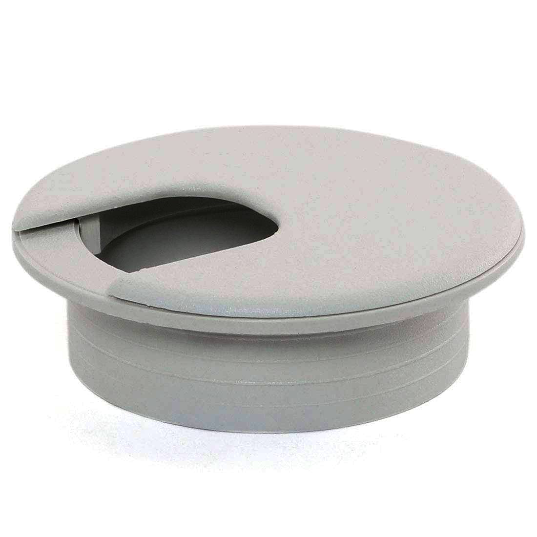 2 szt. 5 cm przelotki kablowe na biurko, osłona otworu do biura, PC, biurka, organizer na kabel, plastikowa osłona, szary, 2 szt