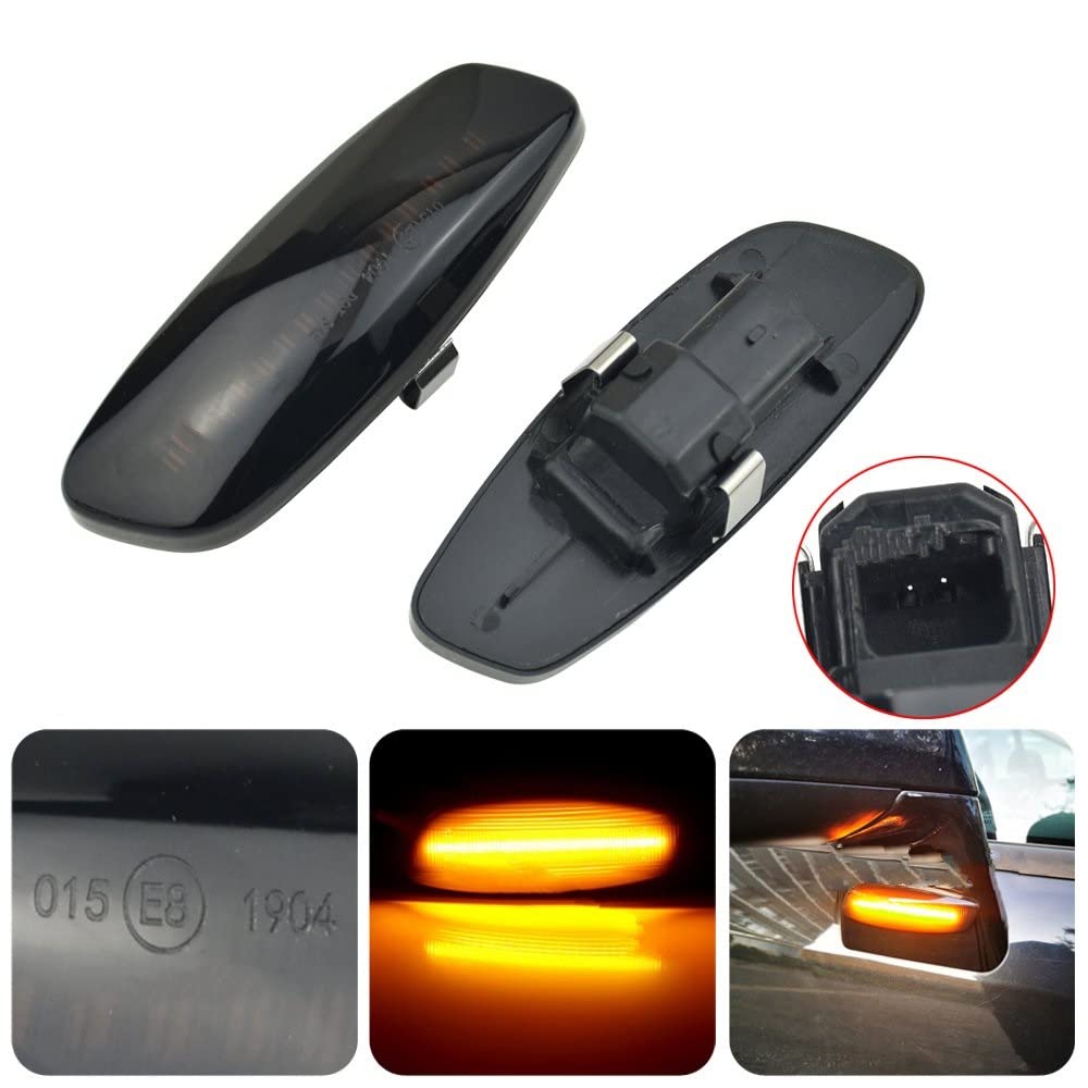 Genérico Luz Marcador Lateral Luz LED De Posición Lateral Para Coche Señal De Giro Para Citroen C4 C3 C5 DS4 DS3 Para Peugeot 308 207 3008 5008 CRZ Intermitentes laterales
