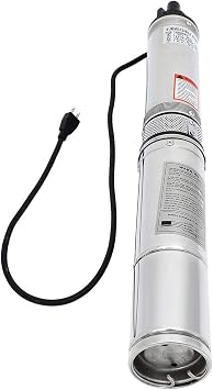 1/2 HP Submersible Well Pump 164ft 110V 25GPM Stainless Steel, AUTOMUTO Deep Well Water Pump for Home Usage and Industrial with Garden Hose Adapter