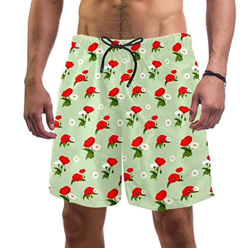 Short de plage hommes fleurs de camomille pour les vacances