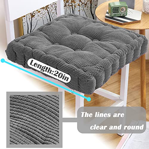 Square Floor Pillow Thick Cushion Meditation Pillows For Adults & Kids Bedroom Balcony Car Office Patio Sofa Reading Nooks Large Outdoor Indoor Tatami Chair Seat Cushion 20"×20" Grey #TOP1