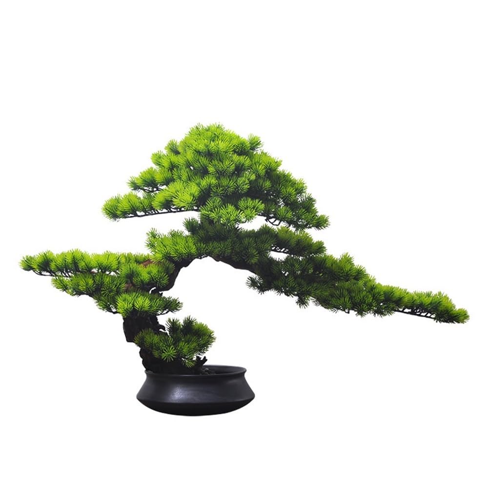 TEESONG Bonsai Tree Pot for Fake Tree Simulation Welcome Pine Fake Tree Bonsai Hotel Living Room Office Entrance Home Zen Decorative Ornaments Greenery Decor
