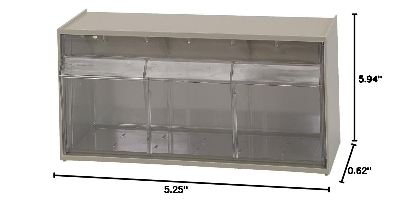 Quantum Storage Systems QTB410IV 1 Drawers Dividable Tip Out Bins Part Organizer Ivory 6" H x 12" W x 6" D