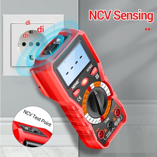 Image of ANENG Multimeter with Backlit LCD,Ohm Volt Amp Meter,Non Contact Voltage Tester Measures DC AC Voltage,Current,NCV,Resistance,Capacitance,Diodes,Flashlight Electric Tools for Automotive Battery Test
