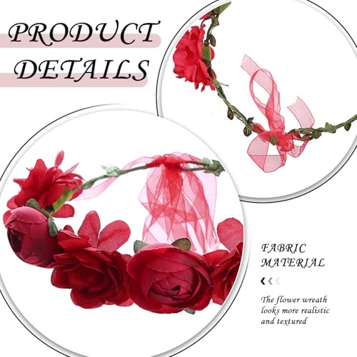 1 Guirlande De Roses Et 2 Fourchettes À Cheveux Roses, Accessoires Vestimentaires, Accessoires Pour Cheveux De Fête, Accessoires Pour Cheveux De Mariée, Accessoires Photo – vue 3