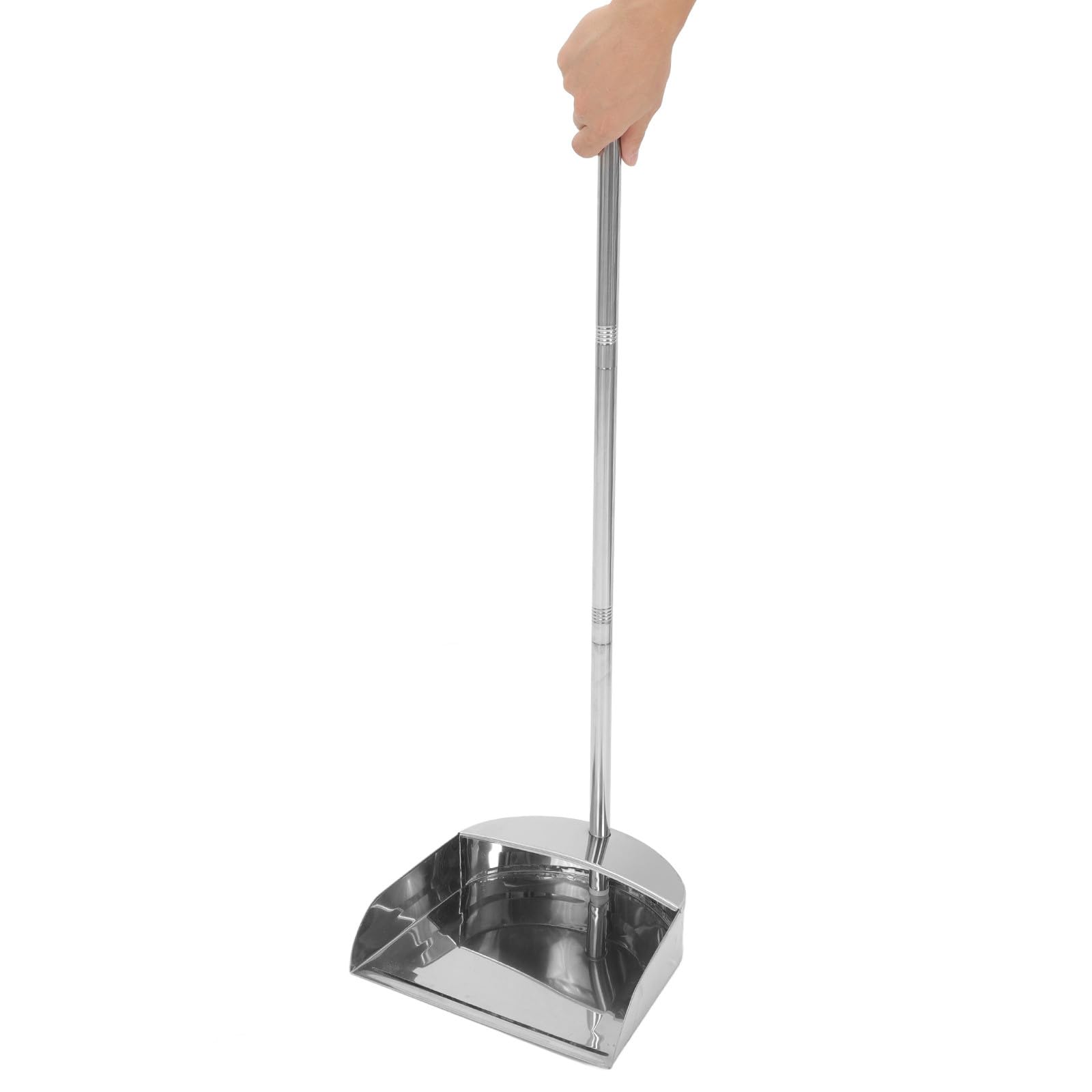 Veemoon Paletta Manico Lungo Ergonomico per Spazzatura in Acciaio Inossidabile Pratica e Resistente Design Comodo Argento la Pulizia della Casa