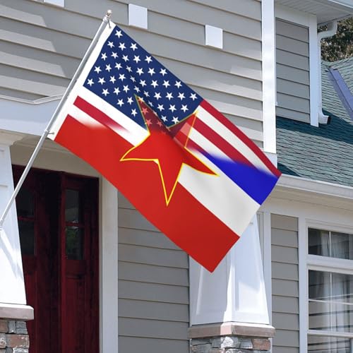 Bandiera Da Giardino America Yugoslavia Yugoslavian Bandierada Balcone Antivento Bandieradacortile Premium Outdoor Bandiera Per Esterno Celebrazioni Feste 90X152CM