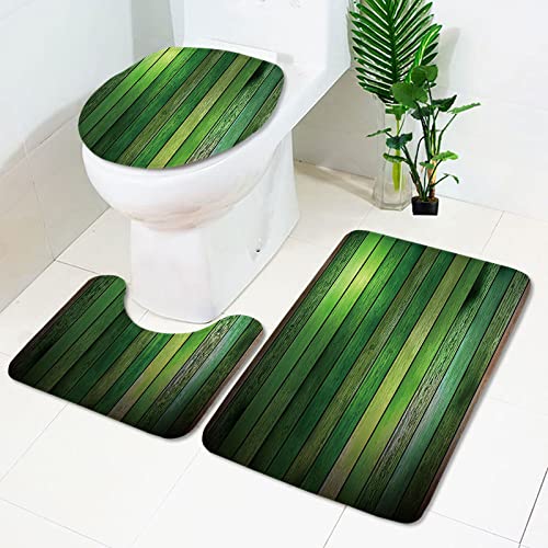 Badematten Set 3 teilig,Toilettenmatte Set,3er Badgarnitur Badezimmer Matte Set Dusch Bade Matte Vorleger Teppich 3D…