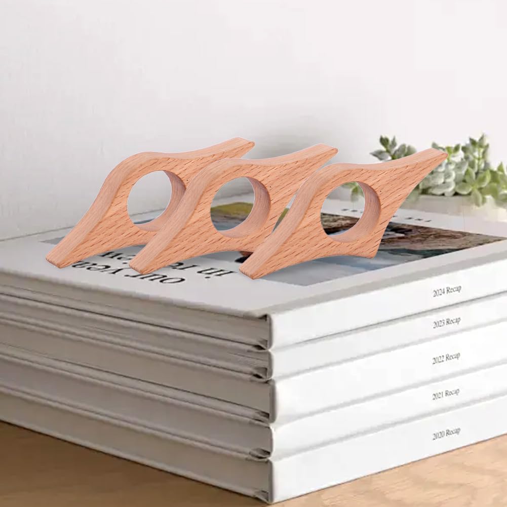Wooden Thumb Book Holder 3pcs ， Organizador de Páginas de Lectura con Diseño Único, para Amantes de los Libros & Lectores ，Asistente de Marcador para Marcado de Páginas & Lectura