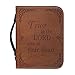 COEQINE Leather Bible Book Case Cover, Trust in The Lord with All Your Heart Print Carrying Book Case Church Bag Bible Bag 8 x 11.2 in