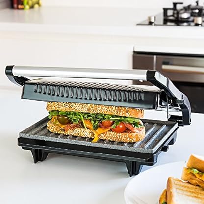 Cecotec Rock´n Grill- elektrischer Grill, klappbar, RockStone-Beschichtung, max. Antihaftung, Cold Touch-Griff, 23 x 14,5 cm,700 W,rostfreie Stahlverarbeitung. – Bild 5
