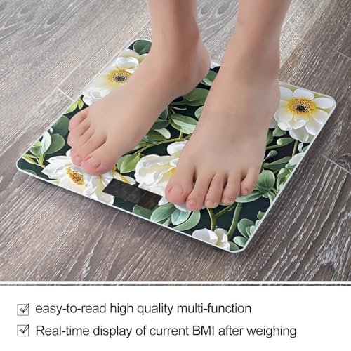 Báscula Digital de Baño Blanca y Esmeralda con Plataforma Amplia miniatura 5
