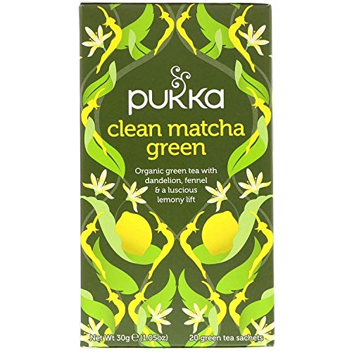 Pukka Organic Herbal Tea Clean Matcha Green 20 Tea Bags