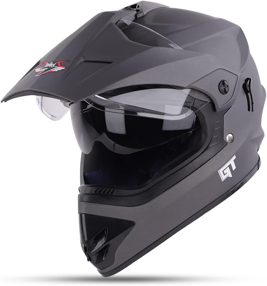 Steelbird Off Road GT ISI Certified Motocross Helmet for Men with Inner Sun Shield