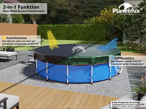 Poolabdeckung rund Planenfux 366 cm für Pools mit Ø 320-366 cm