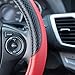 Motor Trend Red Synthetic Leather Steering Wheel Cover-Cross Diamond Stitching-Two Tone Sport Grip, Red Accent/Black