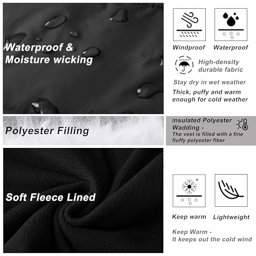 Image of VtuAOL Men's Puffer Vest Outdoor Padded Vest Softshell Outerwear Vest for Travel Hiking