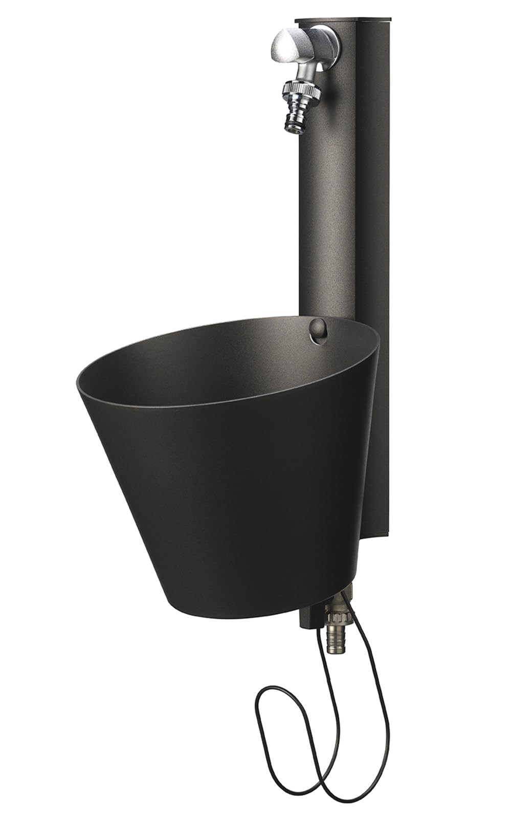 BEL FER Fontana da Giardino a Parete con Due rubinetti e Secchio Rimovibile, Completa di Porta Gomma, Modello 42/ PRS (Antracite)