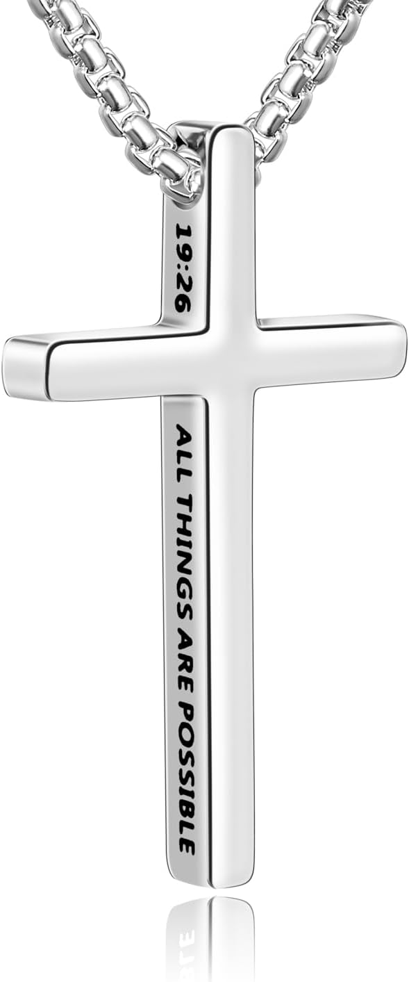 Engraved Cross Necklace