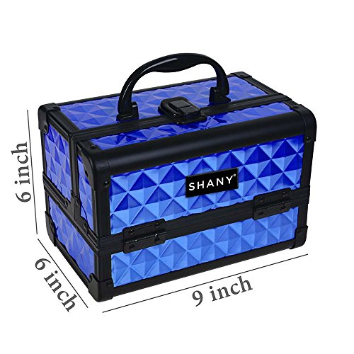 Shany Mini Makeup Train Case With Mirror - Peacock Blue #TOP3