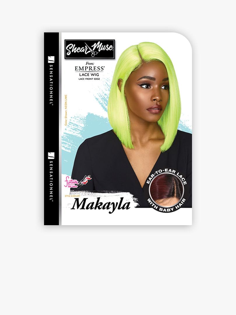 Sensationnel Shear Muse Lace Wig - Makayla Deep Laceparting Hand Tied Ready to Wear Synthetic Prestyled Units (NEONPINK)