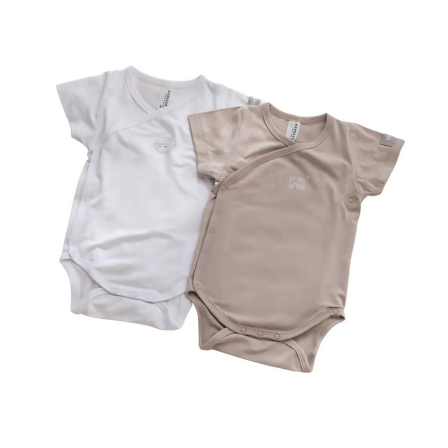 Body 3 Mesi Bambino Maniche Corte 2 Pezzi Cammello Bianco