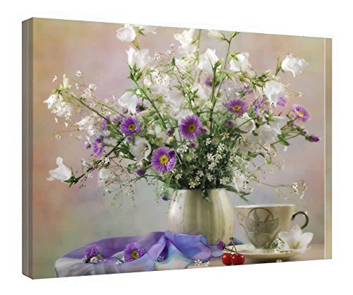 Tableau nature morte encadré en bois 40x50 cm pour décoration murale