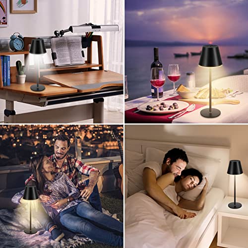 Cordless Table Lamp, Rechargeable Led Night Light, 3 Color Stepless Touch Dimmable Desk Lamp, Minimalist Portable Table Lamp, Battery Operated Lamp For Home Couple Dinner Restaurant Bedroom Cafe #TOP6