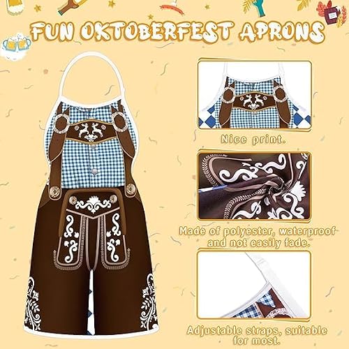 PPGGOPP Tablier Oktoberfest, 2pcs Tablier Fantaisie Bavarois, Tabliers de Cuisine, Tabliers Rigolo, Tablierss de Cuisine Bavarois, Traditionnel Fun Tablierss de Cuisines, pour Oktoberfest (Couleur A) – vue 3