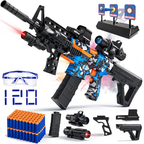 Automatic Toy Foam Blaster Sniper with Scope, Electric Toy Gun Dart Blaster with 120 Darts for Guns,...