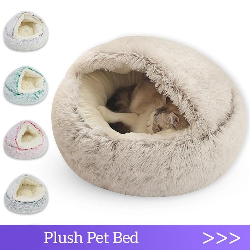 Zentaurus Hundebett, mittelgroße Hunde, Katzenbett, Anti-Stress-Bett, Plüsch, Hundebett (Grau, L: 60 (