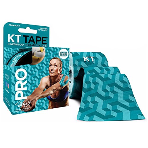 KT Tape Pro Kinesiology Therapeutic Sports Tape, 20 Precut 10 inch Strips, Latex Free, Water Resistance, Pro & Olympic Choice, Aquaduct