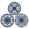 Extra Thick Silicone Trivet Mat for Hot Dishes Hot Pots and Pans Pot Holder Hot Pad to Portect Your Table and Countertop Kitchen Decor and AccessoriesNavy Blue Set of 3