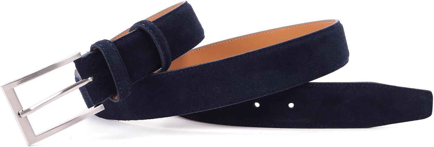 Men's Genuine Leather Suede Belts Casual Dress Belt 1 3/8" Wide - Image 3