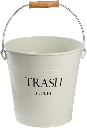 iDesign - Bote de basura de metal en forma de cubeta para cuarto de baño dormitorio oficina cocina patio dormitorio universidad juego de 1 color