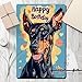 Soulpons Decorative Tin Sign Doberman Pinscher Birthday Wish Gift for Doberman Pinscher Lovers' Birthdays Modern Interiors and Pet Themed Celebrations Easy Install Rustproof Aluminum 8×12 Inches